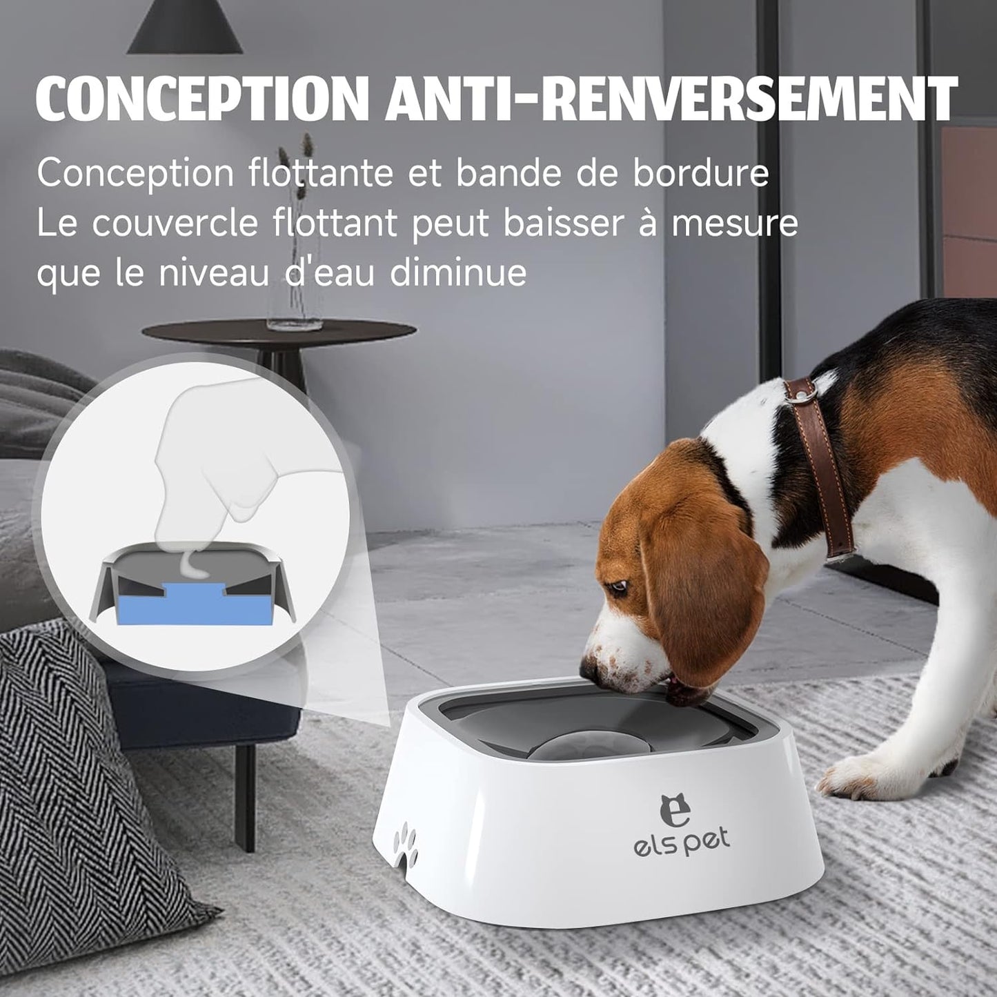 Gamelle anti-éclaboussure chien/chat 1L