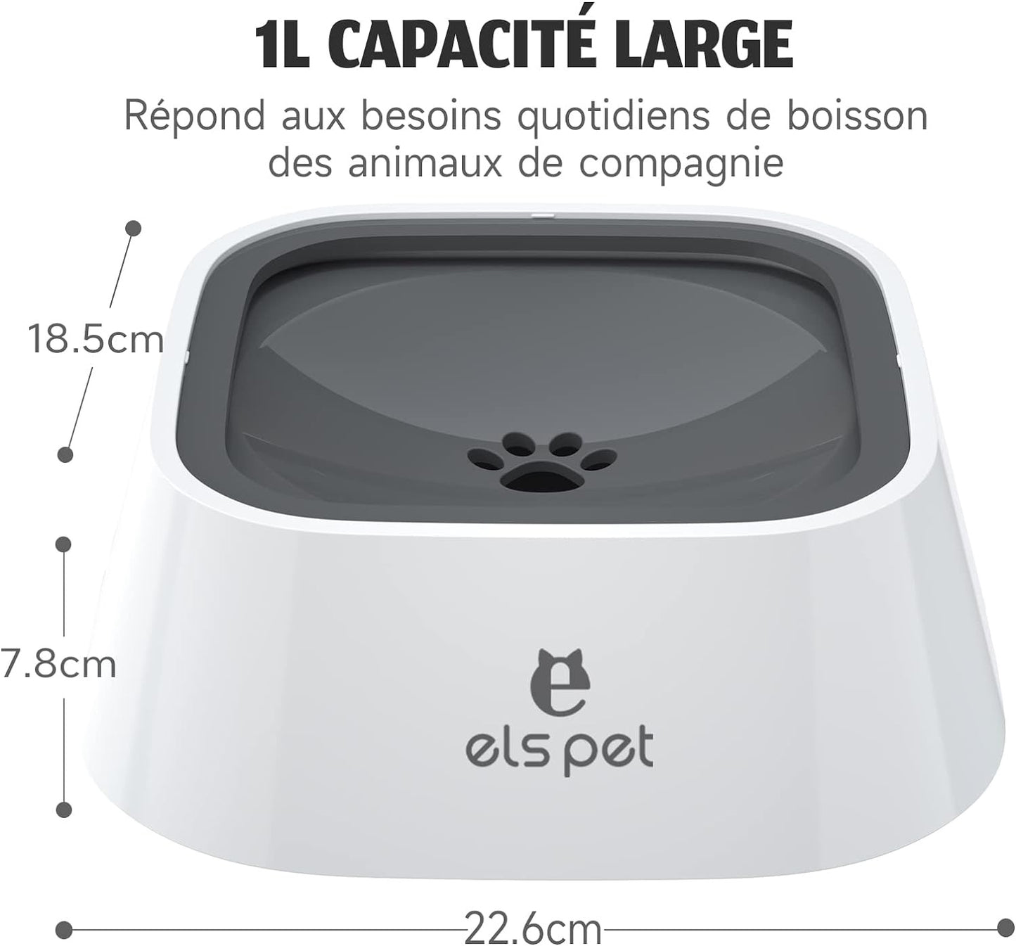 Gamelle anti-éclaboussure chien/chat 1L